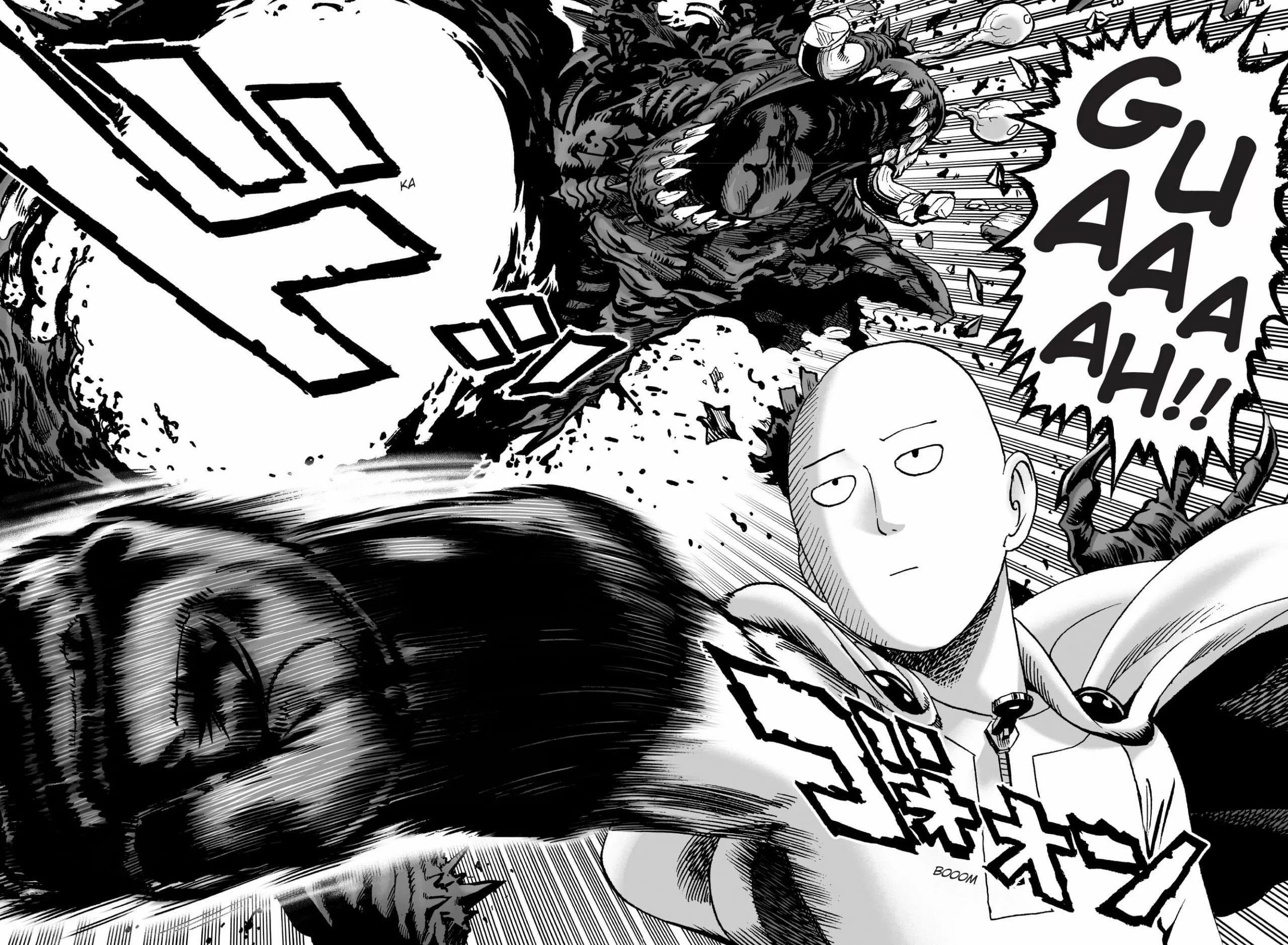 One-Punch Man, Saitama, monochrome, manga, anime boys