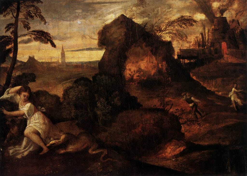 Orpheus and Eurydice, Titian Vecellio, Image courtesy of Wikimedia Commons