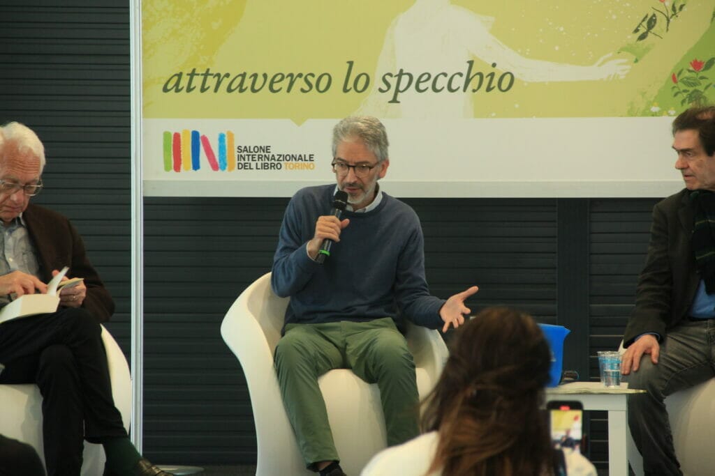 The Italian autgor Gian Mario Griffi presents his book at the Turin International Book Fair