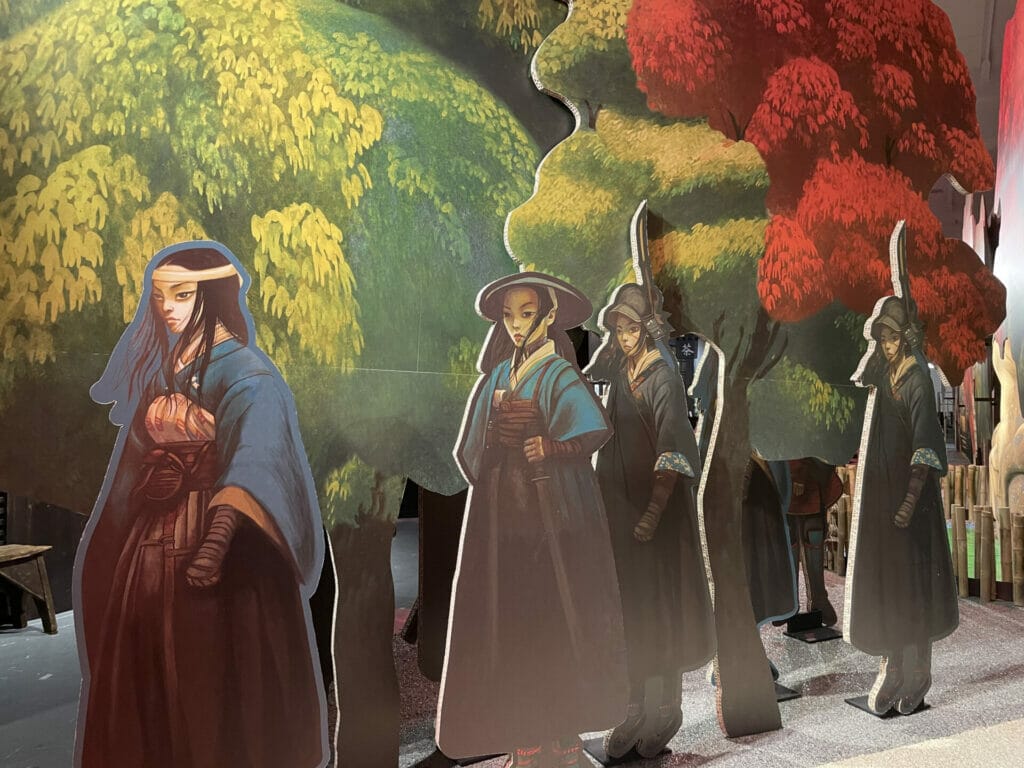 Photo from the exhibition Stories of Samurai Women, hardcover from the illustrations of Benjamin Lacombe