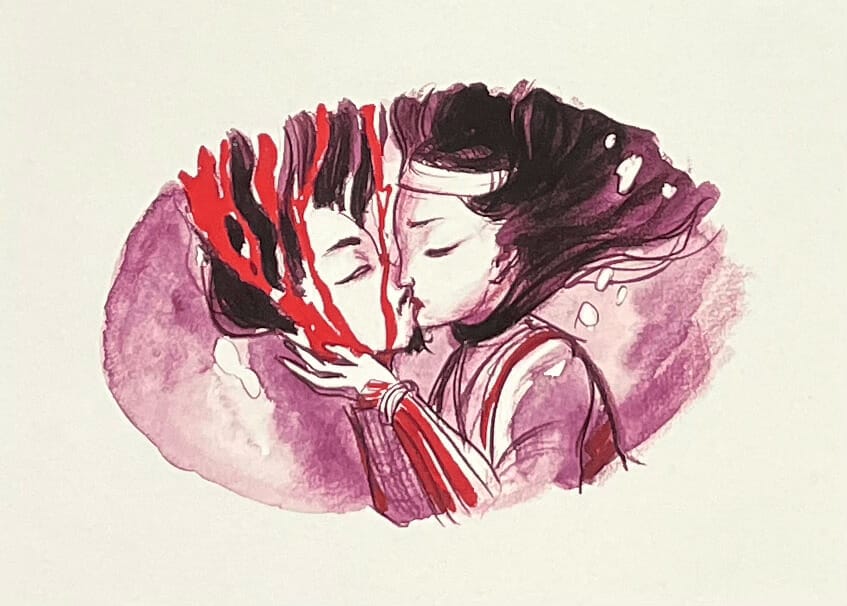 Tomoe Gozen's story in a Benjamine Lacombe illustration